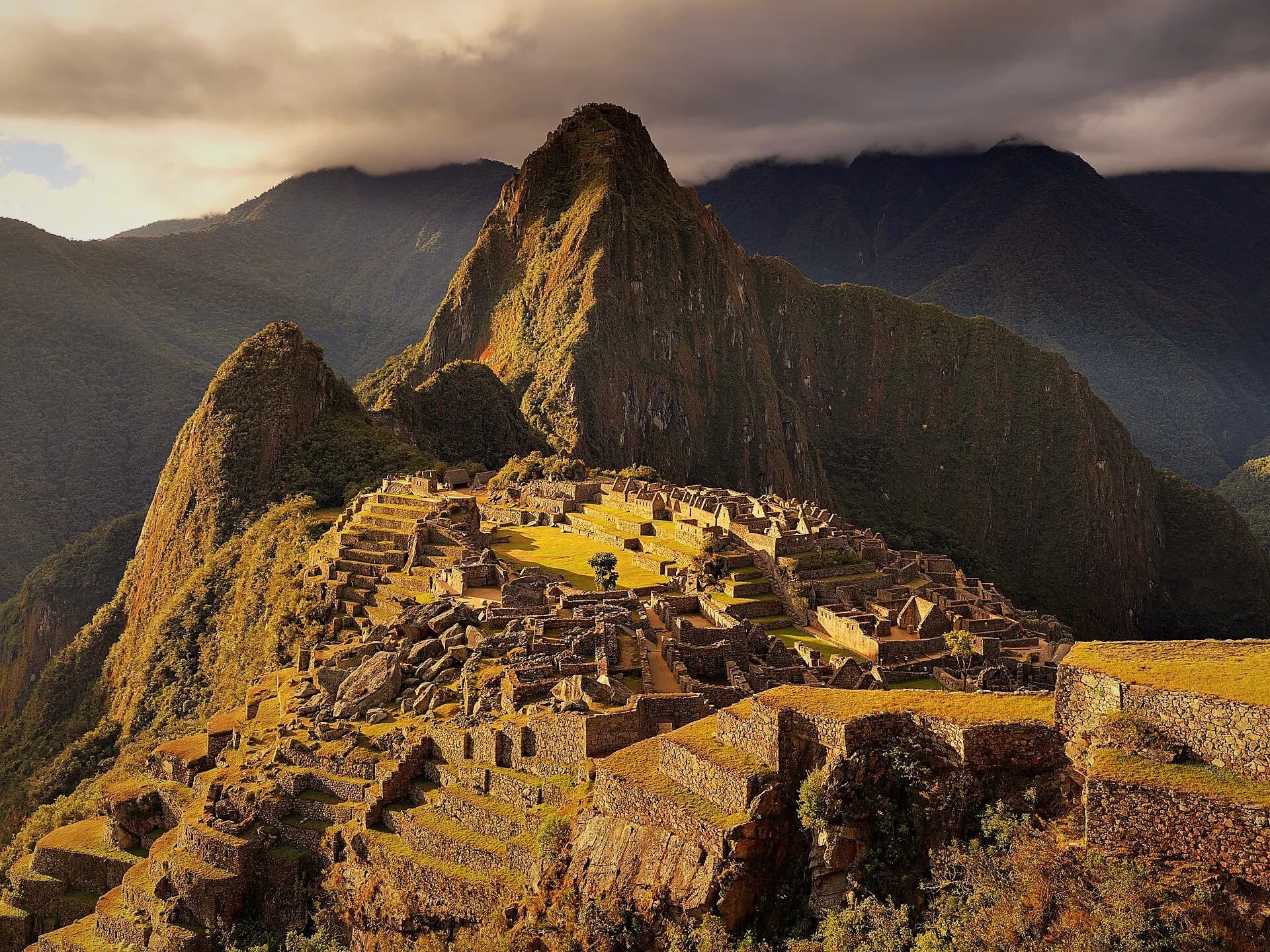 Machu Picchu lit by the late afternoon sun